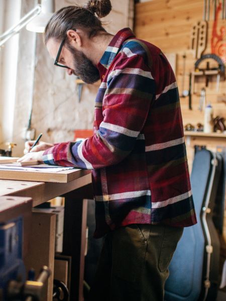 Beardsmore Skjorta Vinröd Multi Rutig Finisterre