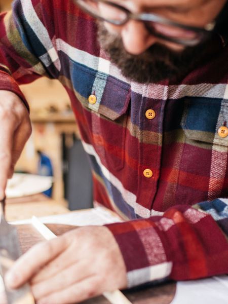 Beardsmore Skjorta Vinröd Multi Rutig Finisterre
