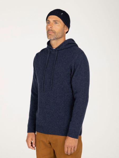 Finisterre Columba Stickad Hoodie Indigo