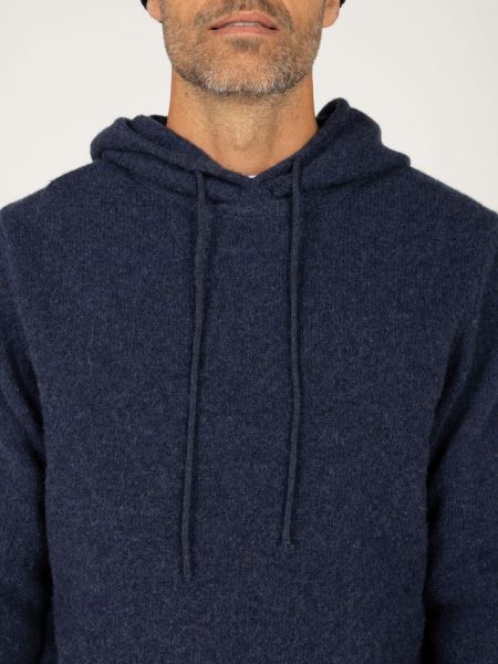 Finisterre Columba Stickad Hoodie Indigo