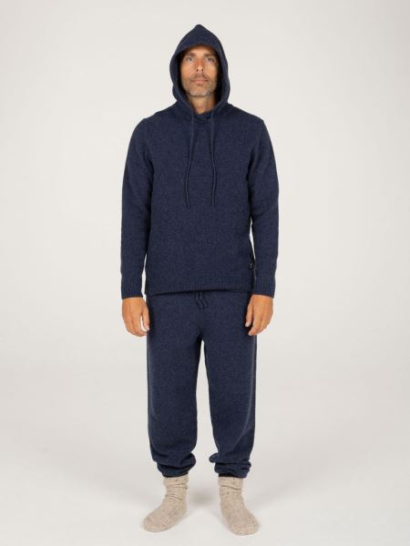 Finisterre Columba Stickad Hoodie Indigo