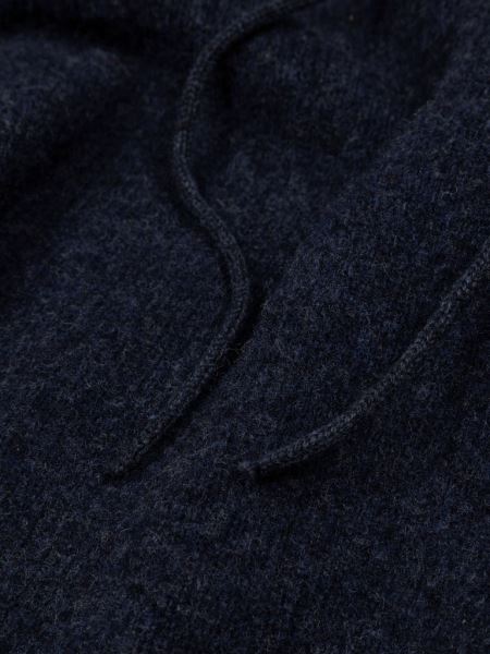 Finisterre Columba Stickad Hoodie Indigo