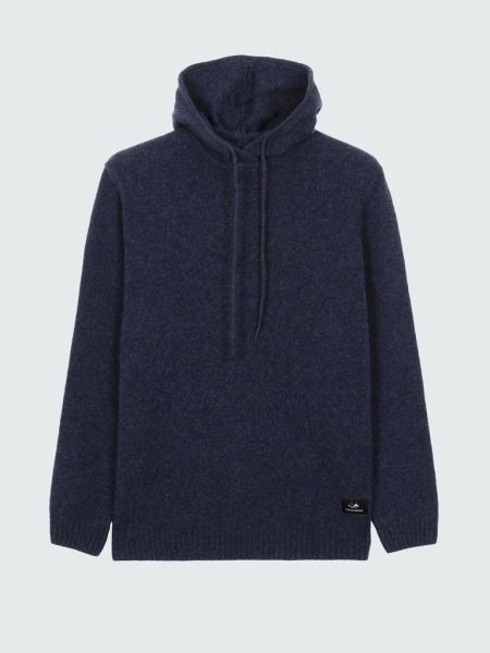 Finisterre Columba Stickad Hoodie Indigo