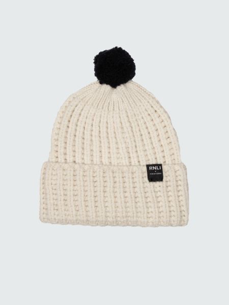 Ecru/marinblå Rnli Pom Beanie Finisterre