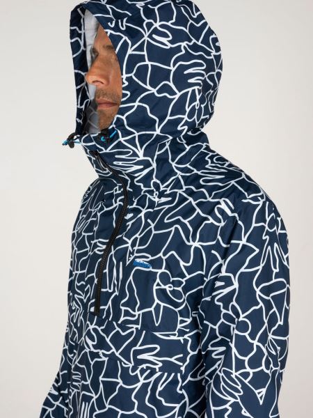 Herr Lucas Beaufort X Finisterre Rainbird Smock Marinblå Mosaik Finisterre
