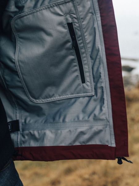 Stormbird Vattentät Jacka För Män Mörk Vinröd Finisterre