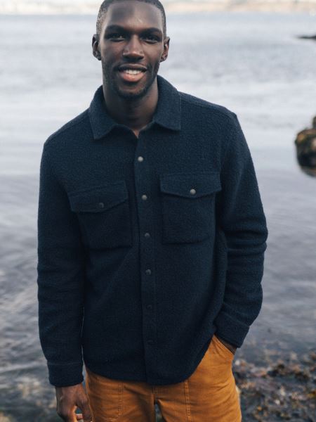 Finisterre Hegen Fleeceskjorta Marinblå