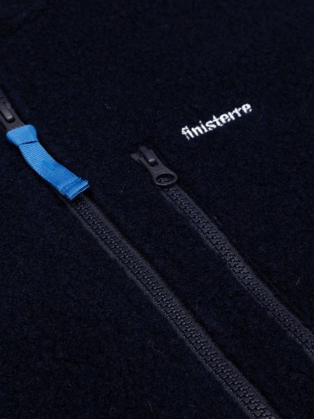 Finisterre Marinblå Hegen Luvtröja I Ull Med Dragkedja