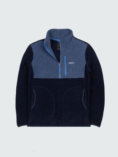 Marinblå/mörk Ozon Finisterre Hegen 1/4 Zip Ull Fleece
