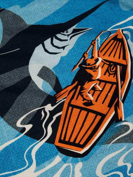 Gubben Och Havet Tryckt Bandana Finisterre Ecru/blå