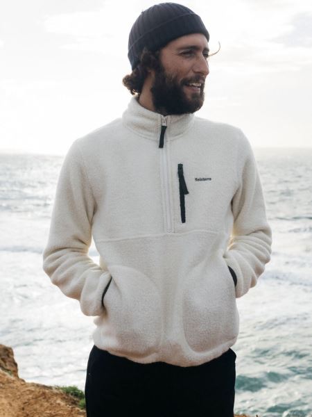 Ecru Hegen 1/4 Zip Ull Fleece Finisterre