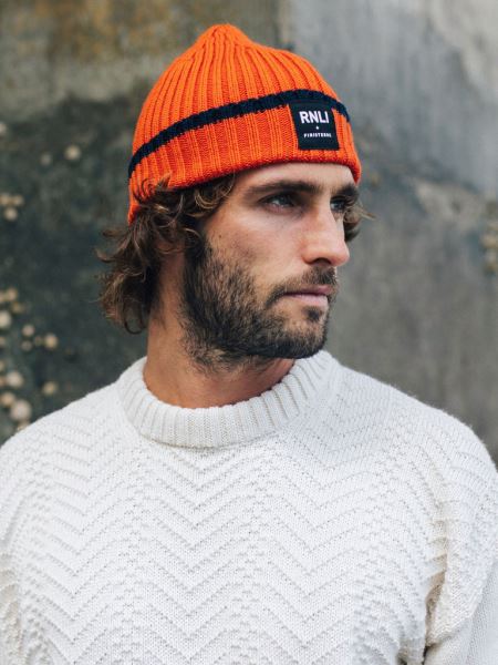 Finisterre Rnli Fisherman Beanie Flame/navy