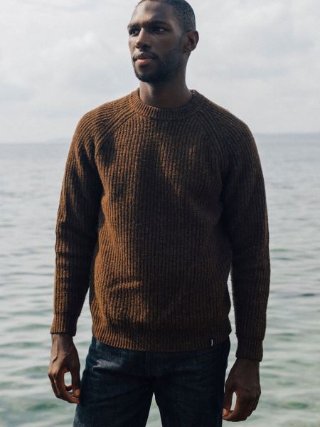 Mora Stickad Jumper Finisterre Kaffe