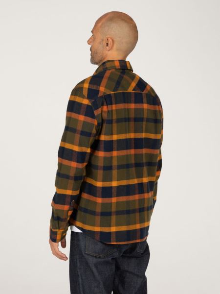 Beardsmore Skjorta Marin/olivrutig Finisterre