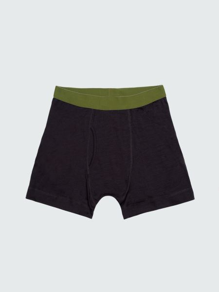 Finisterre Black/oliv Eddy Boxershorts I Merinoull