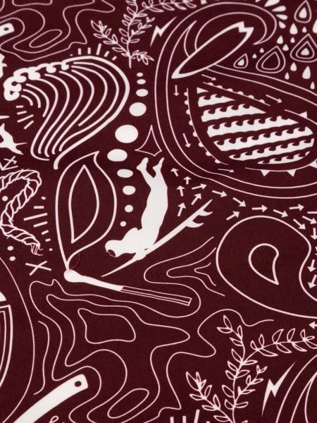 Finisterre Mörk Vinröd/ecru-tryckt Näsduk