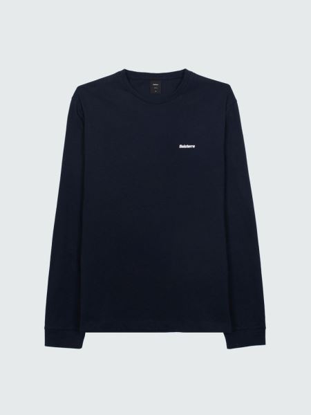 Marinblå Finisterre Harlyn Långärmad T-shirt Med Logotyp