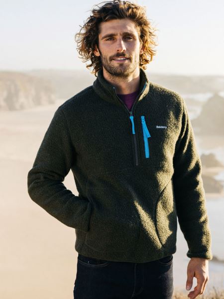 Hegen 1/4 Zip Ull Fleece Finisterre Mörk Oliv