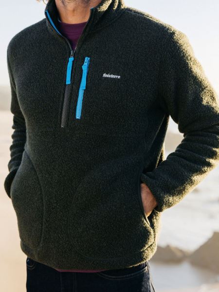 Hegen 1/4 Zip Ull Fleece Finisterre Mörk Oliv