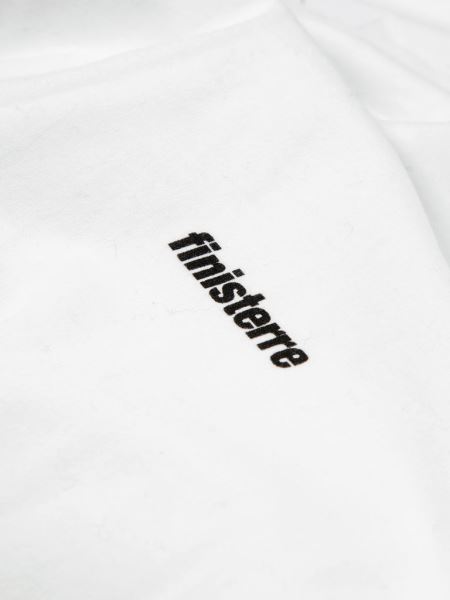 Vit Finisterre Harlyn Logotyp Långärmad T-shirt