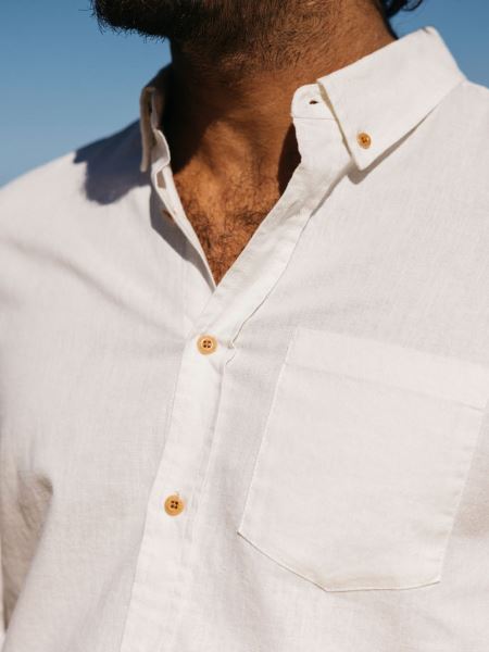 Finisterre Eaton Långärmad Skjorta Ecru