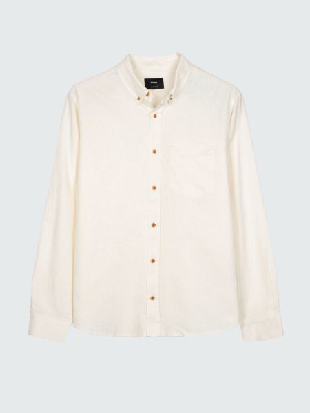 Finisterre Eaton Långärmad Skjorta Ecru
