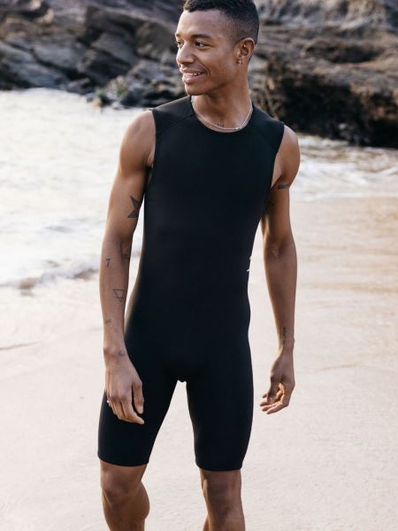 Nieuwland 2e Yulex ärmlös Shorty Våtdräkt Svart Finisterre