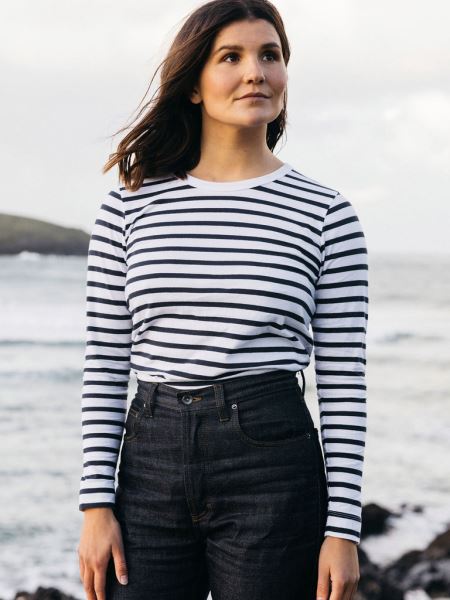 Eldon Långärmad T-shirt Marinblå/vit Randig Finisterre