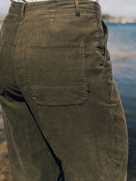 Mörk Oliv Garn Snodd Byxa Finisterre