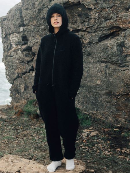 Finisterre Svart Budock Fleece Jumpsuit