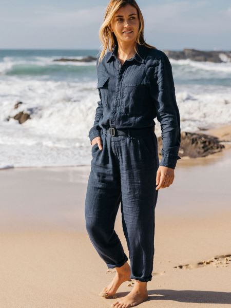 Finisterre Pennan Jumpsuit I Linne Med Dragkedja