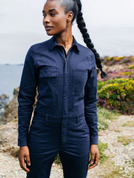Pennan Zip Jumpsuit Marinblå Finisterre