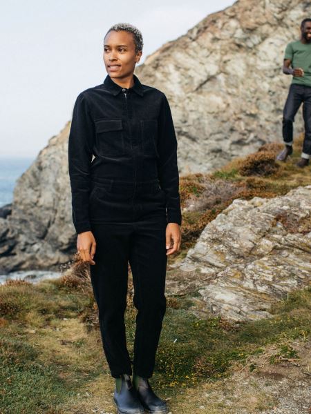 Cord Pennan Zip Jumpsuit Svart Finisterre
