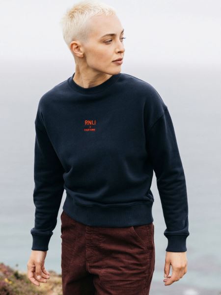 Marinblå Finisterre Rnli Crew Sweatshirt