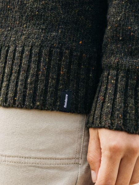 Farne Rullhalsstickad Tröja Finisterre Mörk Oliv