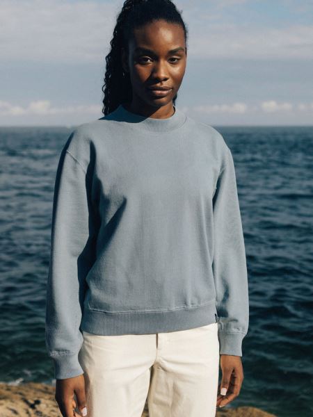 Finisterre Bidston Sweatshirt Blå Stål