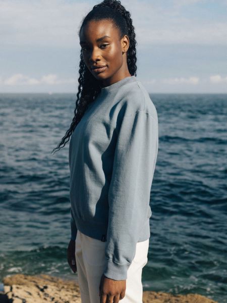 Finisterre Bidston Sweatshirt Blå Stål