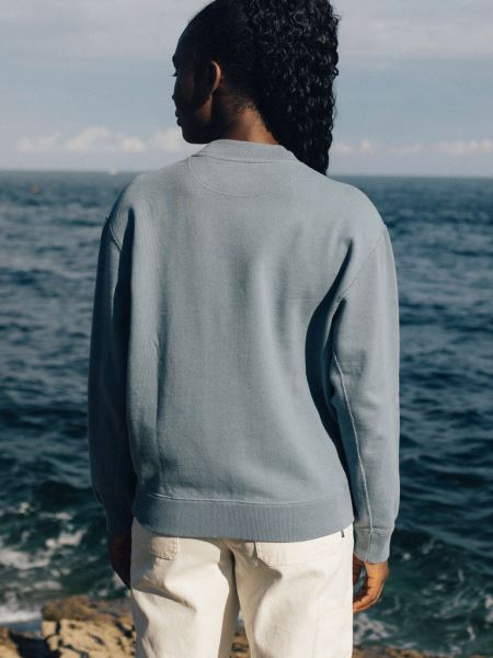 Finisterre Bidston Sweatshirt Blå Stål
