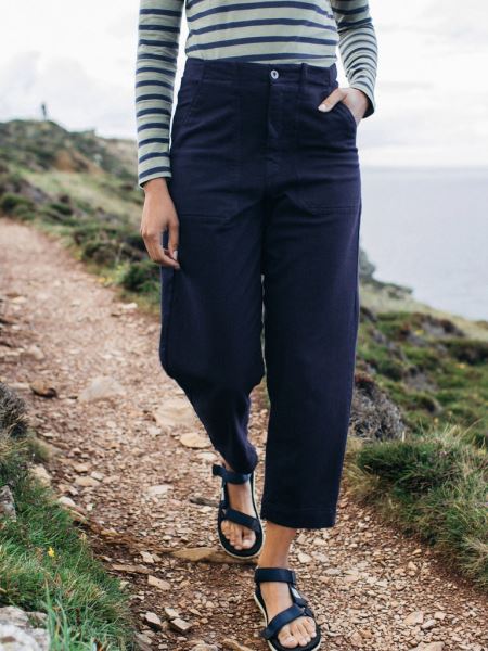 Marinblå Finisterre Garn Canvasbyxa