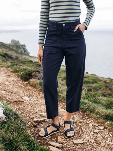 Marinblå Finisterre Garn Canvasbyxa