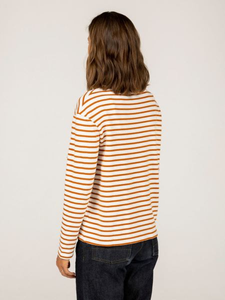 Dutson Slim Långärmad Topp Finisterre Koppar/ecru