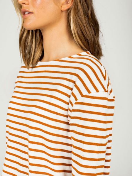 Dutson Slim Långärmad Topp Finisterre Koppar/ecru