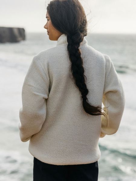 Ecru Finisterre Hegen 1/4 Ullfleece Med Dragkedja