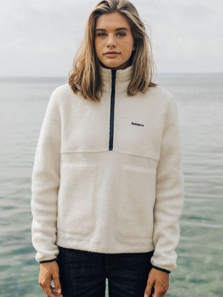 Budock Ull Smock Fleece Ecru Finisterre