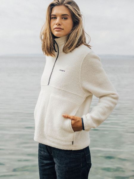 Budock Ull Smock Fleece Ecru Finisterre