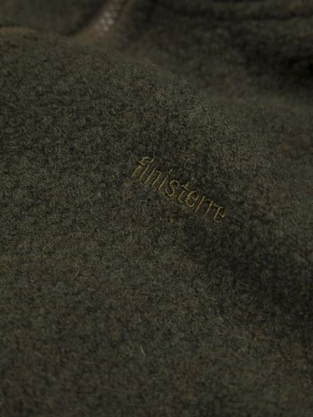 Budock Ull Dragkedja Genom Fleece Mörk Oliv Finisterre