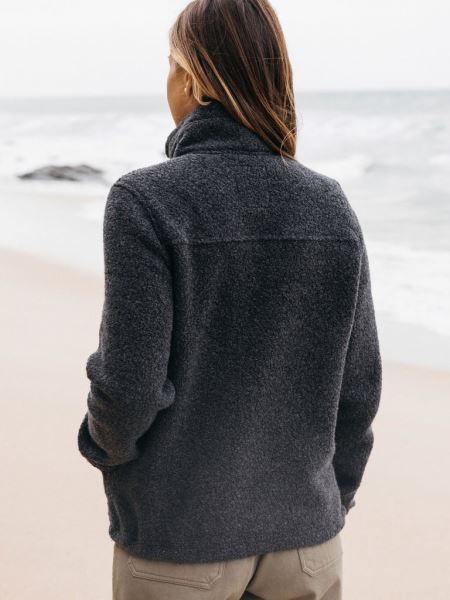 Budock Ull Smock Fleece Finisterre Träkol Märgel