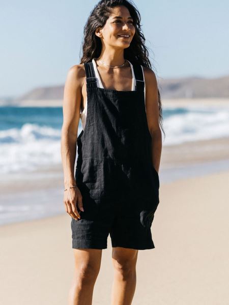 Hale Linne Playsuit Svart Finisterre Special